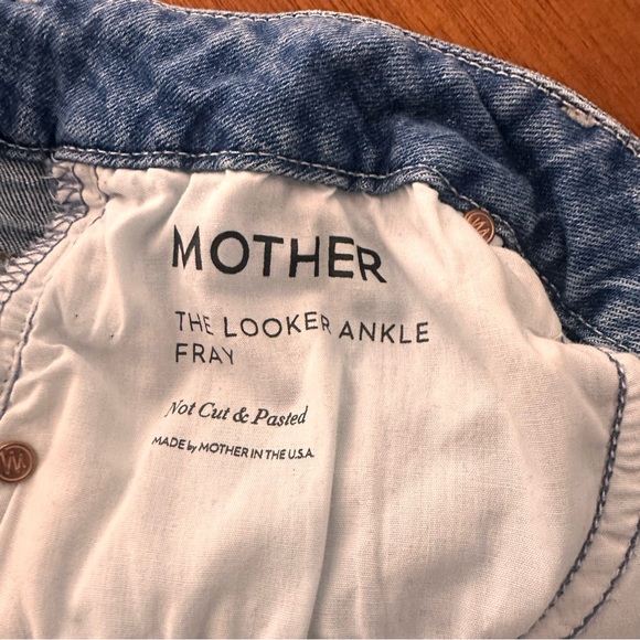 MOTHER The Looker Ankle Fray Distressed Blue Skinny Jeans Size 27 - Picture 6 of 11